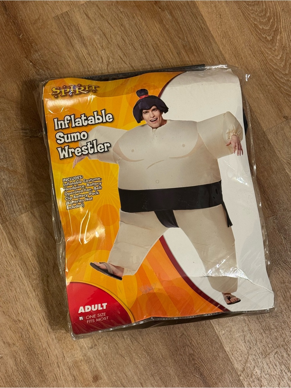 Spirit Inflatable Sumo Wrestler Costume - Beige with Black Mawashi